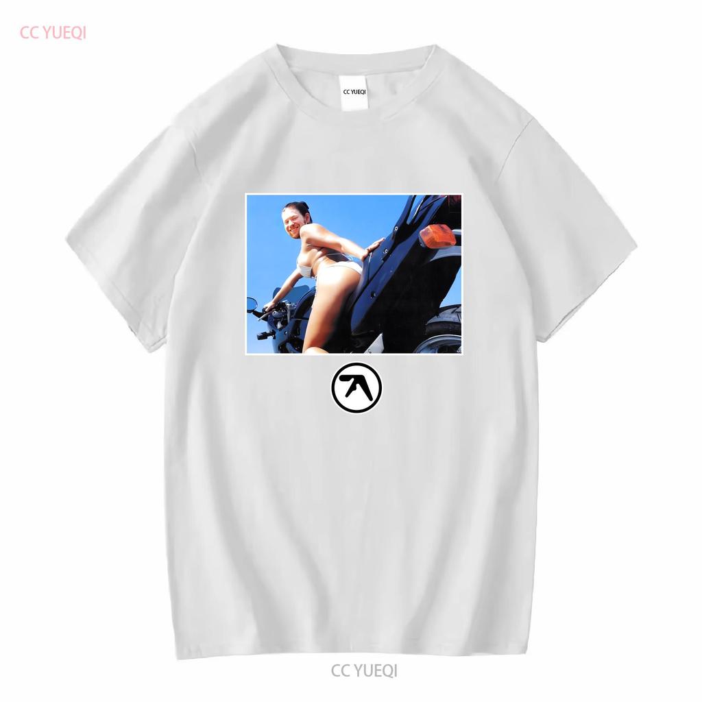 Aphex Twin windowlicker das Mädchen Motorrad T-Shirt tee schwarz vintage gewaschen leicht lässig Unisex vielseitig bequem