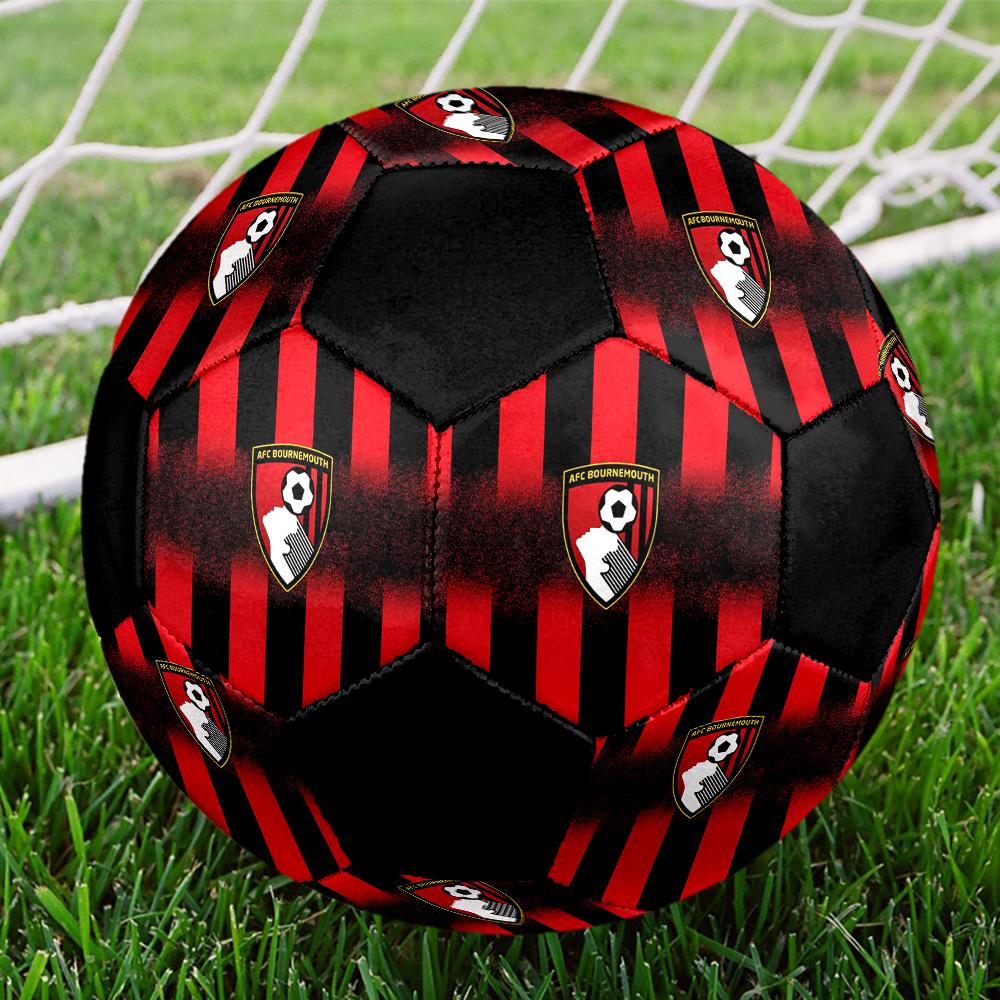 SIZE 5 AFC Bournemouth Soccer Ball Colorful All Ages Machine Stitched PVC Competition Ready Durable High-Bounce