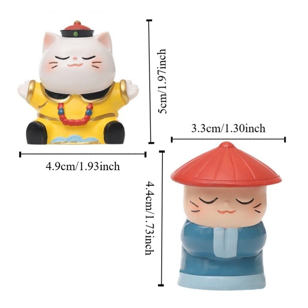 Miniature Supremo Cat Ornament Emperor Cat Cartoon Cat Ornaments Mini Resin Doll Desk Decor