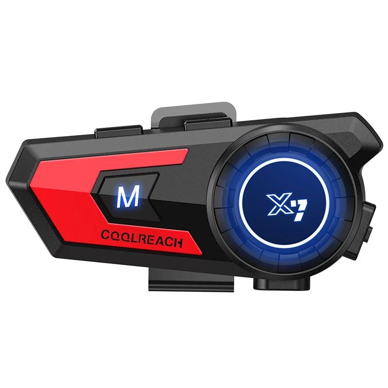 X7 Motorcycle Helmet Headset Stereo Bluetooth Hands Free Call Waterproof with Tri-Color Ambient Light Hard and Soft Headset