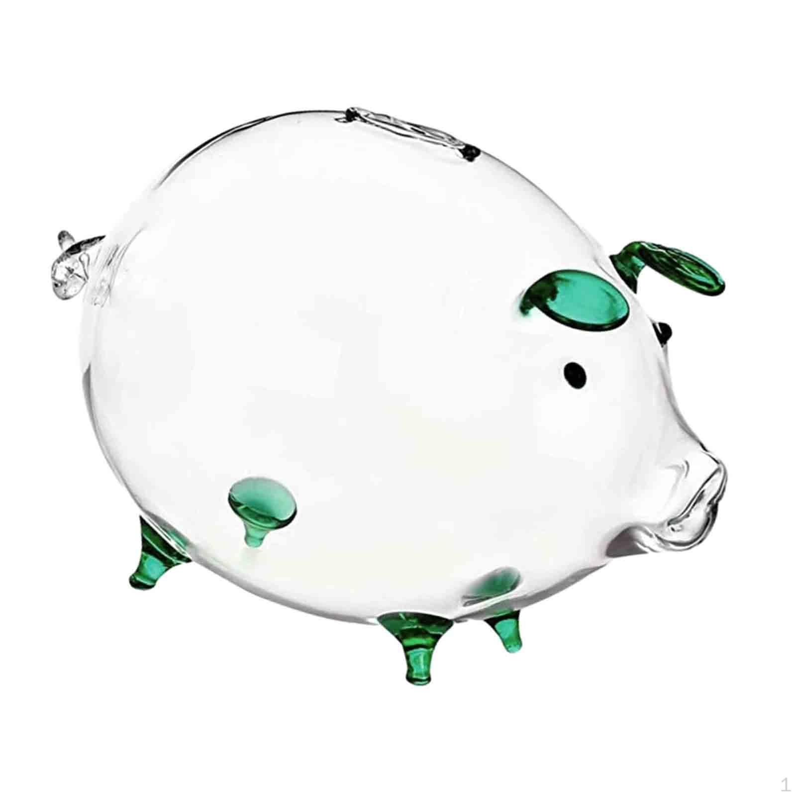 

18x12 см стеклянная копилка, копилка для детей, очаровательный прозрачный настольный декор зелёный