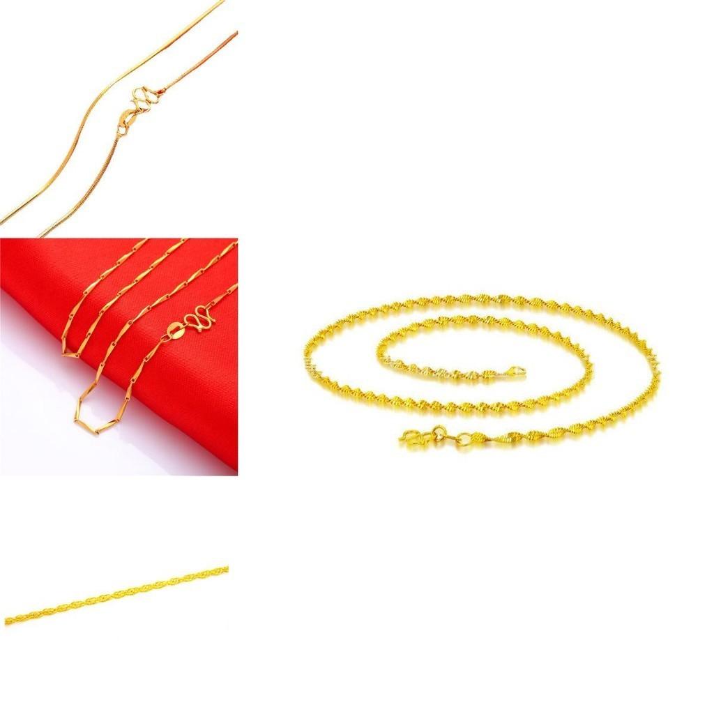 Brass Gold Plated Necklace Trendy Water Wave Design Gift For All**