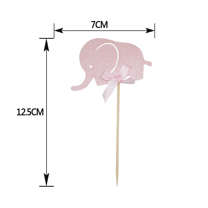 10PCS Cartoon Elephant Cupcake Picks Cake Toppers for Kids Birthday Party Decoration