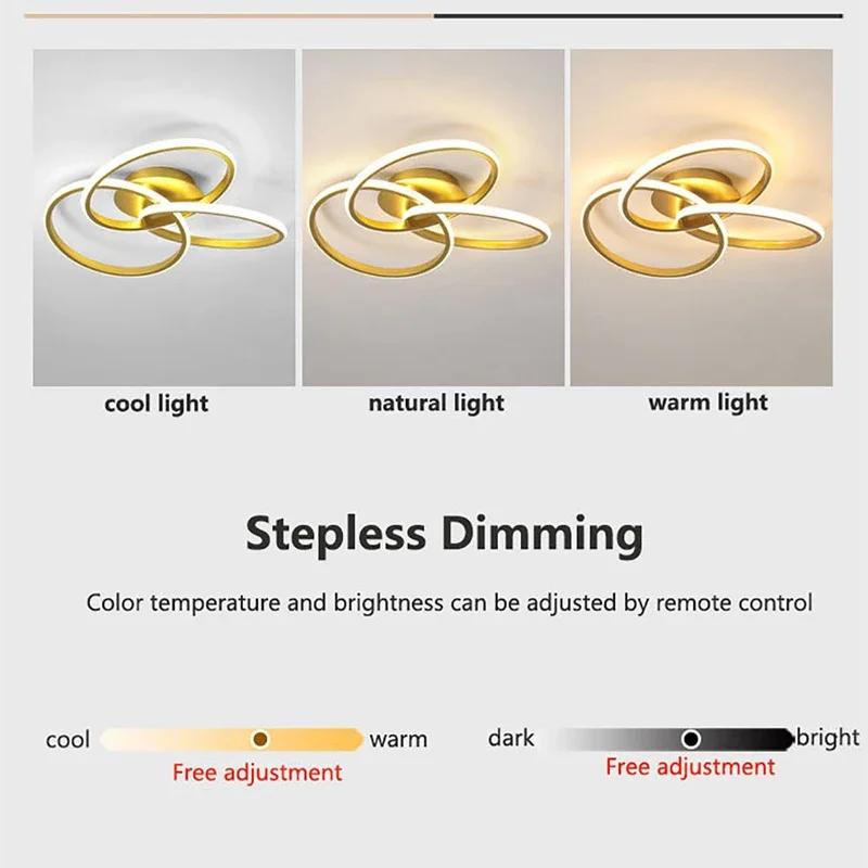 Modern LED Ceiling Light Lighting 52CM Dimmable Black Gold Shamrock Lamps For Bedroom Living Room Corridor Home Decor Fixtures