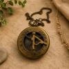 Sundial Compass with Leather Case, Brass Pocket Compass, Engraved Gift for Him, Unique Anniversary Explorer Gift