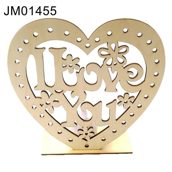 1pc Cute Wooden Heart Sharped LED Candle Lamp Table Ornament Wedding Party Festival Decor