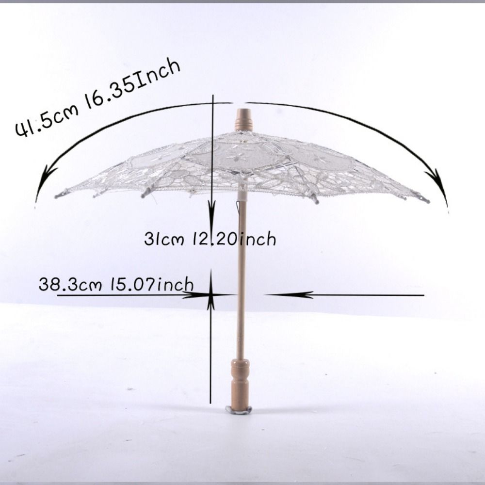 Embroidery Flower Girl Umbrella 26/31/43/53cm Kids Sun Umbrella  Bride Wedding Gift
