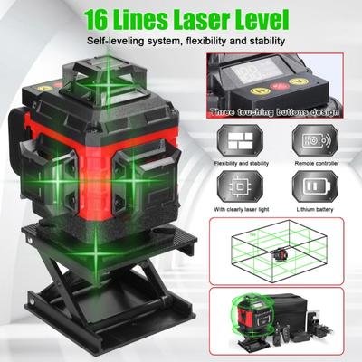 16-line Digital Display Green Light Level High Precision Wall Attachment Laser Infrared Strong Light Fine Line Ground Attachment Machine