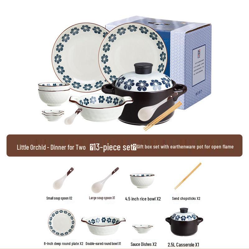 Retro Orchid Ceramic Dinnerware Set