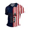 Men's USA Graphic Short Sleeve Shirt with Button Front Collar for Casual Everyday Wear