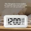 Mini Digital Alarm Clock Temperature Date Battery Powered Snooze Table Clock 12/24H Mute Bedside Electronic LCD Clock