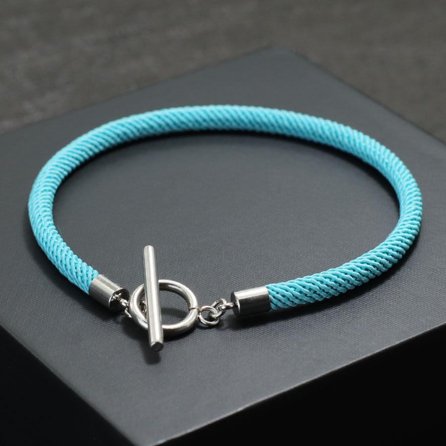 Stylish Men Bracelet Rope Stainless Steel OT Buckle Lucky Red Thread Braslet 7 Colors Milan String Beach Nautical Braclet Homme