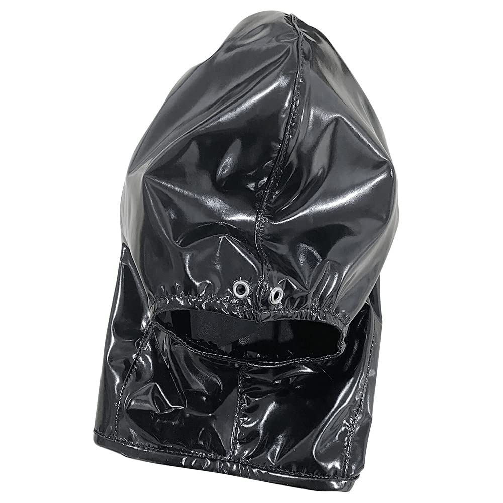 SXOVO Full Head Mask Cosplay Accessories Costume Blindfold Open Mouth Face Mask Men Women Unisex Open Mouth Blindfold Breathable Elastic SM Restraint