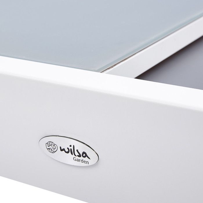 Garden Furniture Set Modulo T 8/12 + F 8 + C 4 Full Glass White Wilsa Garden