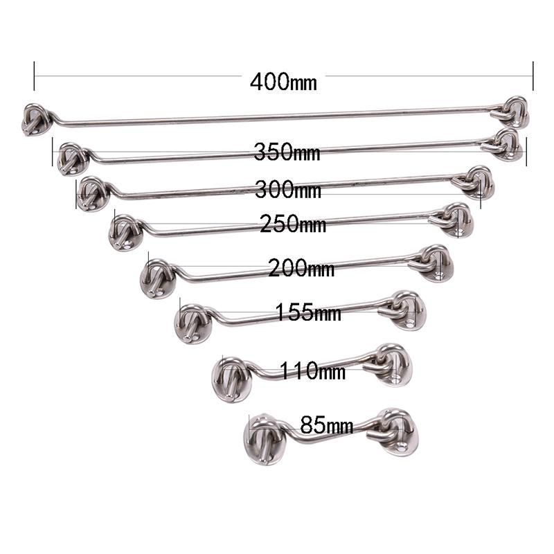 Stainless Steel Cabin Hook And Eye Latch Lock Shed Gate Door Catch Silent Holder