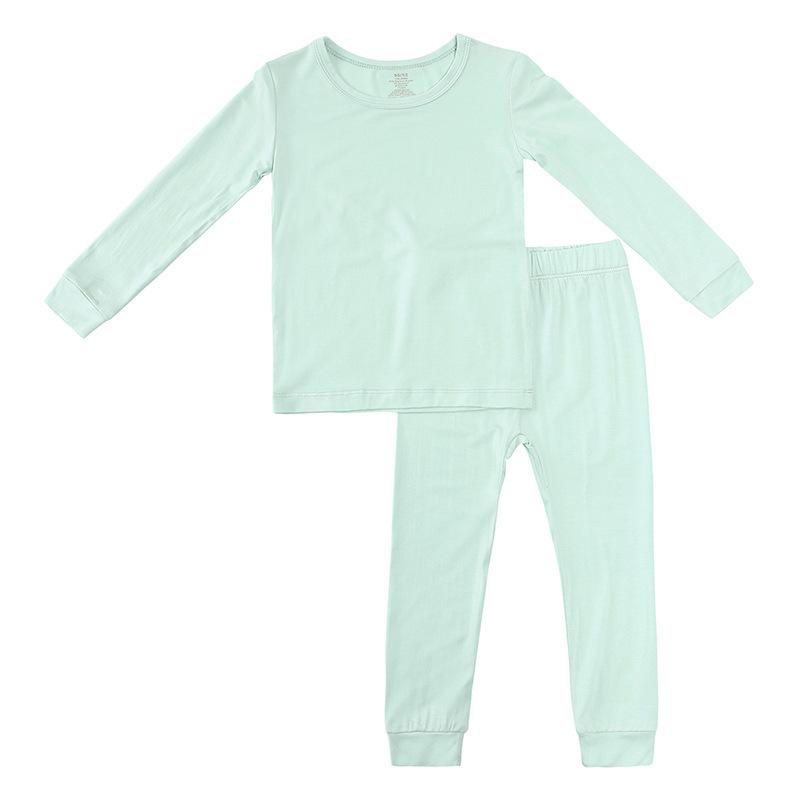 Bamboo Fiber Kids Long Sleeve Pajama Set for Boys and Girls 80