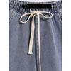 European and American Summer Students Plus size women clothing Drawstring Simple A Word Covering Loose Wide Leg Demin shorts Hot Pants S-5XL