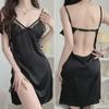2024 Women's Summer Lace Backless Ice Silk Suspender Nightdress and Sexy Pajamas