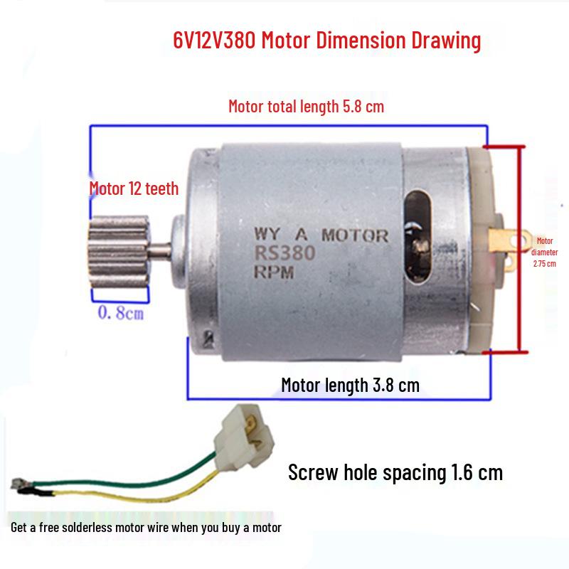 6V12V RS380 RS390 Kids' Electric Car & Stroller Motor Engine Accessories