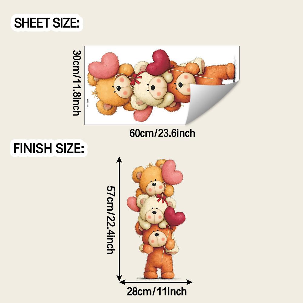 

Романтический медведь и воздушный шар в форме сердца Гостиная, спальня Украшение дома и благоустройство Наклейки на стену