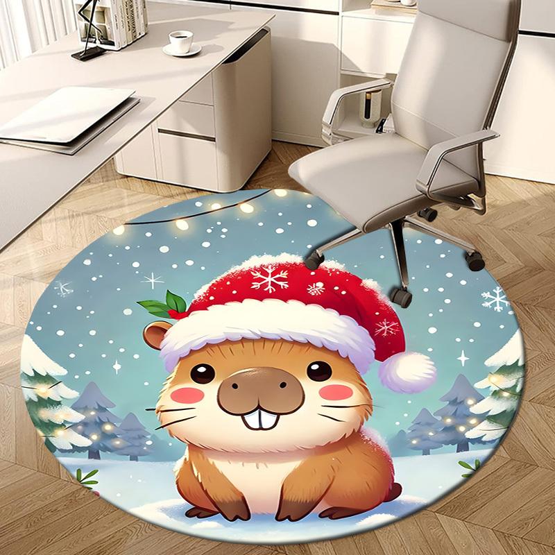 1 Stück Büro Teppich Stuhlmatten Weihnachten Hamster Perfekt zum Dekorieren von Bürostühlen, Wohnzimmern oder Schlafzimmern