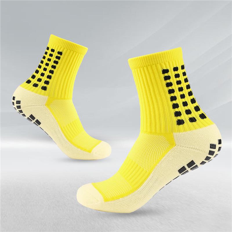 Men's Anti-slip Towel-soled Sports Socks with Glue Dispensing, Mid-calf Football Socks