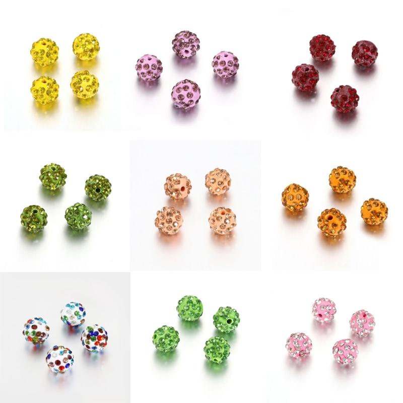 Set of 100 Assorted Color Craft Beads 10mm Disco Ball Clay Bead Jewelry Supplies