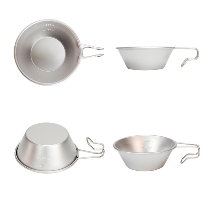 Stainless Steel Camping Cup 16.5x12cm Portable for Barbecue Hiking Camping Picnics Hangable Soup Bowl
