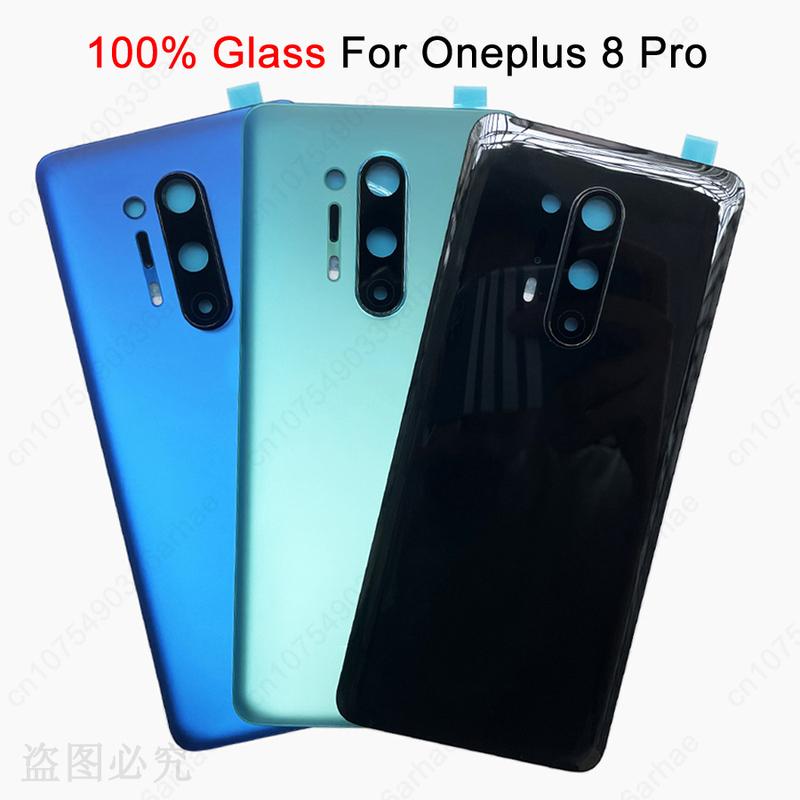 Glass 8Pro Housing For Oneplus 8 Pro One Plus 6.78" Glass Battery Back Cover Repair Replace Door Phone Rear + Camera Lens