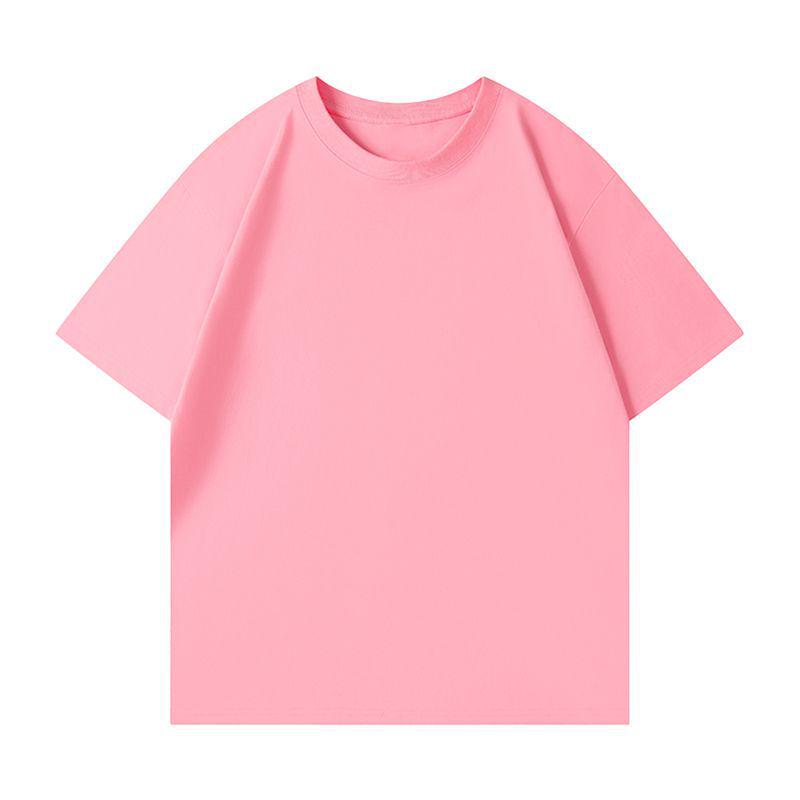 Multi-color Drop Shoulder Loose Fit Cotton T-shirt with Custom Logo