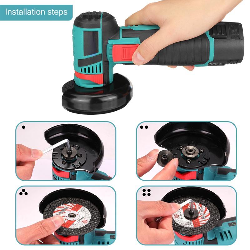 2500W Mini Brushless Angle Grinder with Rechargeable Lithium Battery Cordless Polishing Machine Diamond Cutter