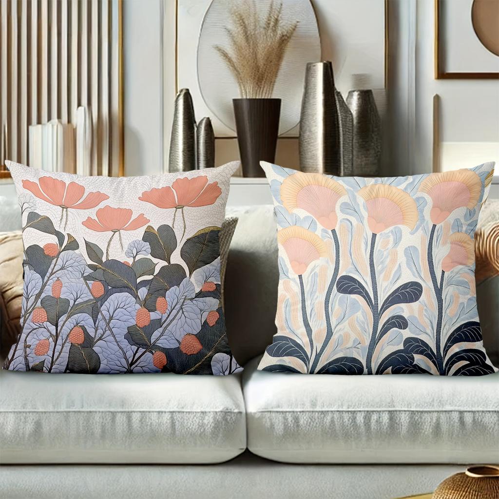 # Boho Floral Print Throw Pillow Covers Pattern Cushion Cover Suitable For Sofa Bedroom Car Pillow Cover