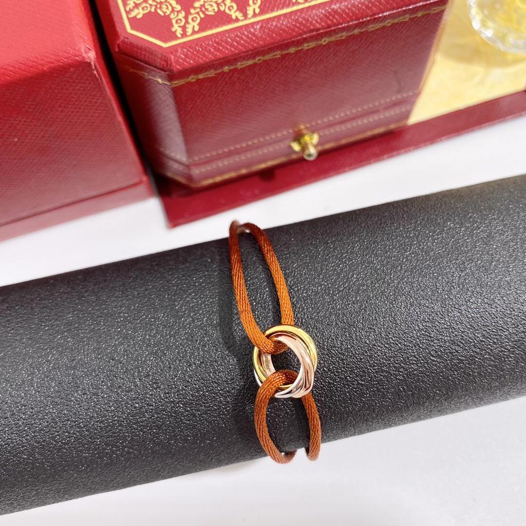 Three-Color Hand-Woven Red Rope Bracelet: Lucky Valentine's Gift for Couples.