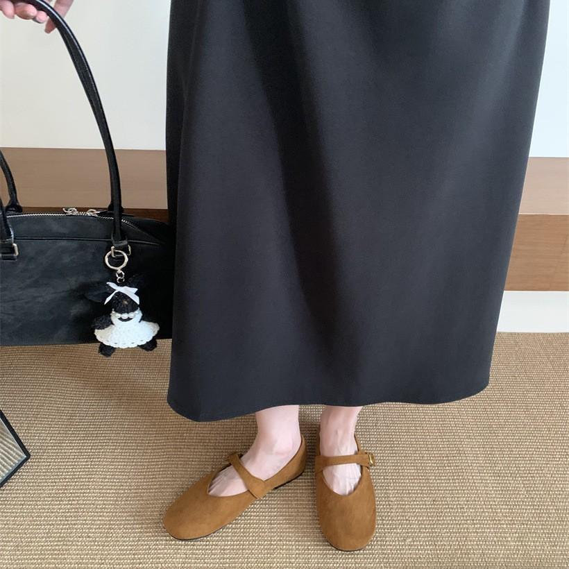 Women's shoes flat Mary Jane shoes women's 2025 spring and summer new square head shallow mouth gentle evening shoes