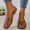 Fashion 2025 New Women Mules Shoes Low Heel Comfortable Slippers Outdoor Spring Summer Shoes Large Size Square Head Flat Sandals Women