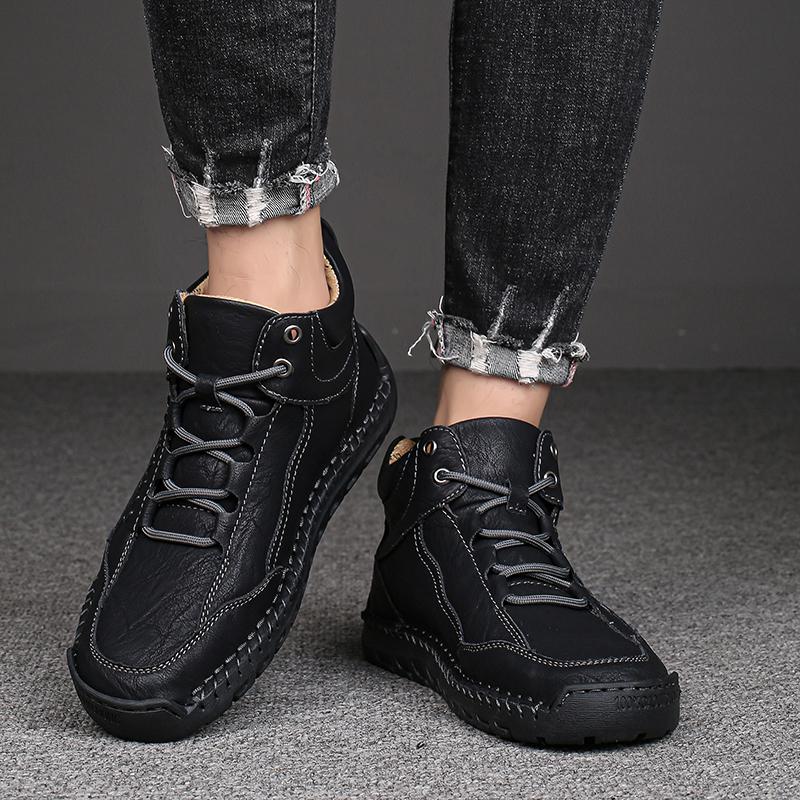 New Men's Casual Boots High Quality Leather Outdoor Shoes Comfortable Ankle Boots for Men Hking Boots Winter Designer Mens Shoes