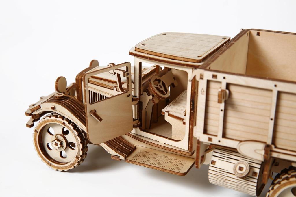 Hallisun 3D Wooden Truck Car Wood DIY Assembly Mechanical Truck Assembly Miniature Wooden Car Birthday Gift for Women and Ages 246 Pieces Puzzle, 3D
