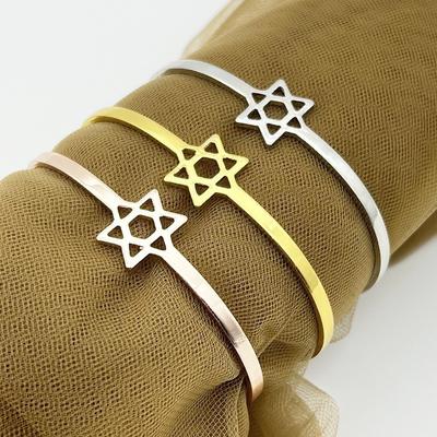 Glücklicher Hohlraum Hexagramm Offenes Armband Damen Pentagramm Zubehör Roségold Armband Temperament Mode Armband