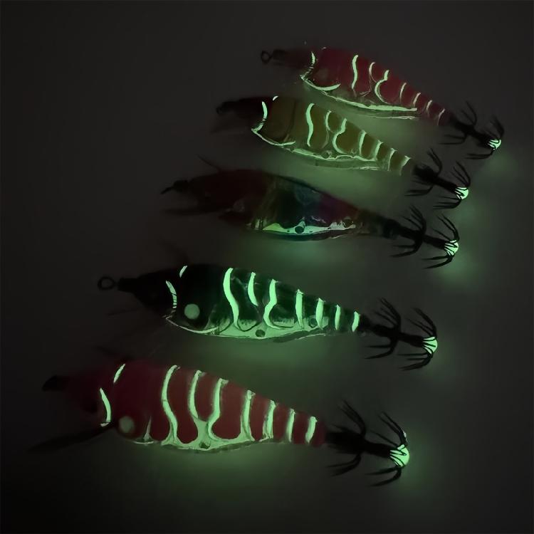 Glows Squid Jigs Lures Cuttlefish Sleeve Squid Jigs Baits Night Fishing Octopuses Lures Hard Artificial Shrimp Baits