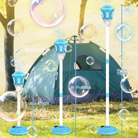 Automatic Bubble Machine Street Light Outdoor Bubble Blower with Lights And Music Adjustable Height Remote Control Bubble Maker for Parties Weddings