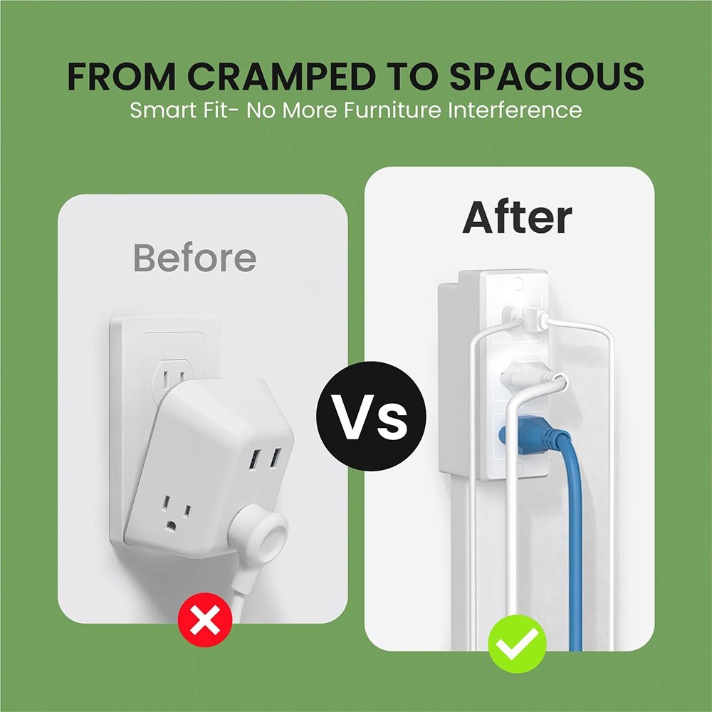 Convenient Electrical Outlet Extender High Quality Sofa Expander Power Extender  Type C