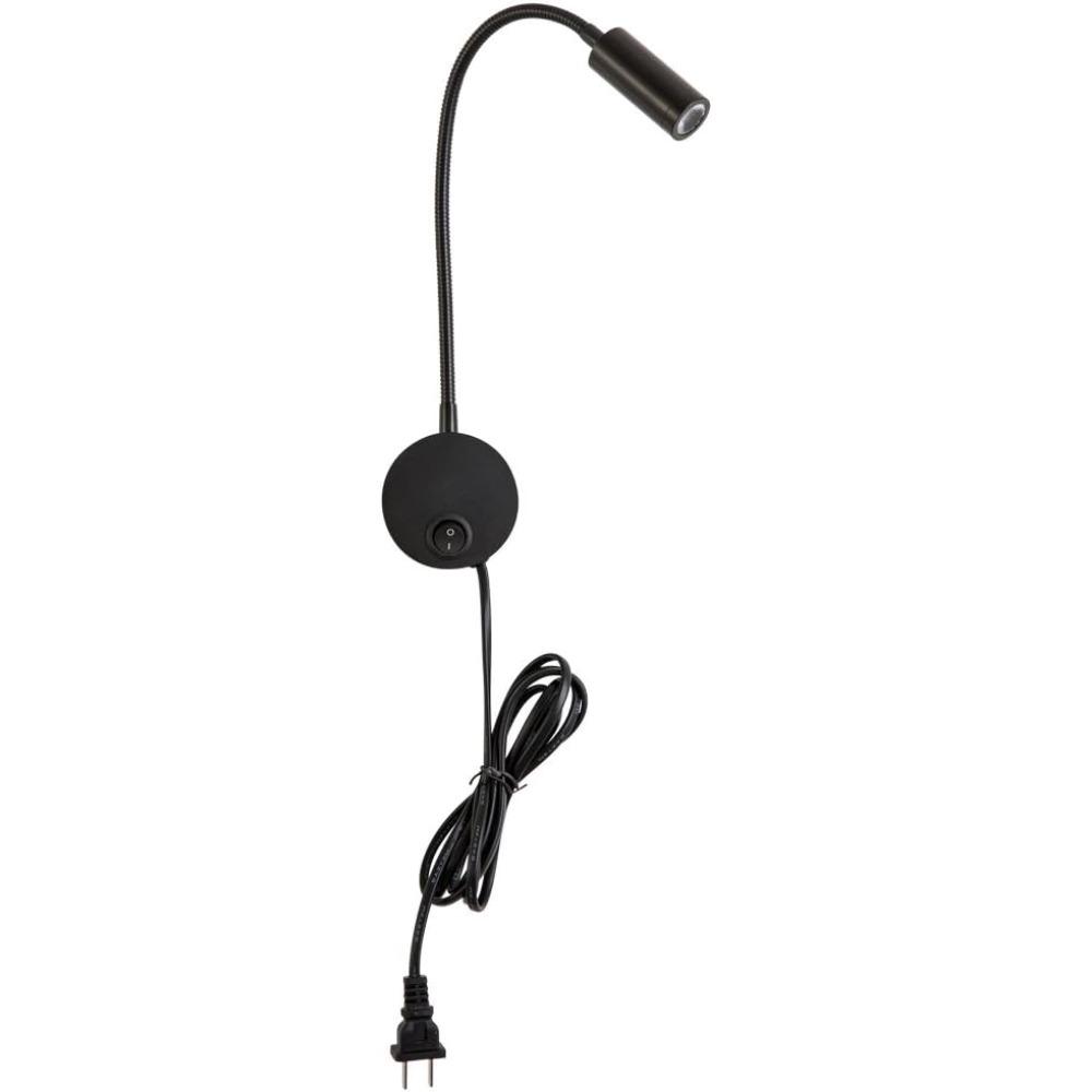 Reading Lamp Wall Sconces Light LED 3W Warm White 3000K Plug for Reading Books (Black 2pcs 3000K Cord)