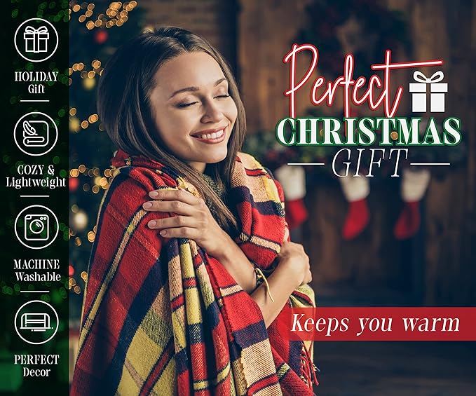1PC Christmas Blanket Christmas Tree Christmas Throw Blanket Soft Warm Flannel Reindeer Christmas Blankets for Couch Bed Sofa