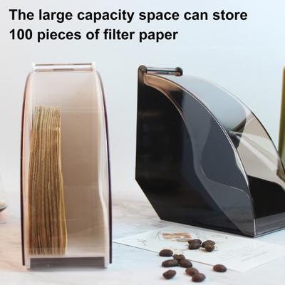 Coffee Filter Paper Holder with Dust-proof Cover Large Capacity Coffee Filter Holder Paper Storage Dispenser Rack