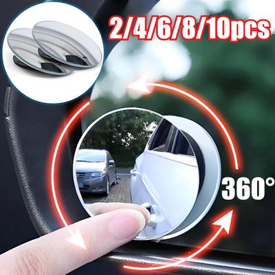 360-Grad-Rückspiegel für toten Winkel im Auto, Weitwinkel, verstellbar, kleiner runder Spiegel, Rückspiegel für das Auto, zusätzlicher konvexer Rückspiegel