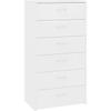 VidaXL Buffet with 6 Drawers White 50x34x96 Cm Chipboard