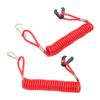 2PCS Red Marine Outboard Kill Switch Safety Lanyard Stop Switch Lanyard  Bike Usage