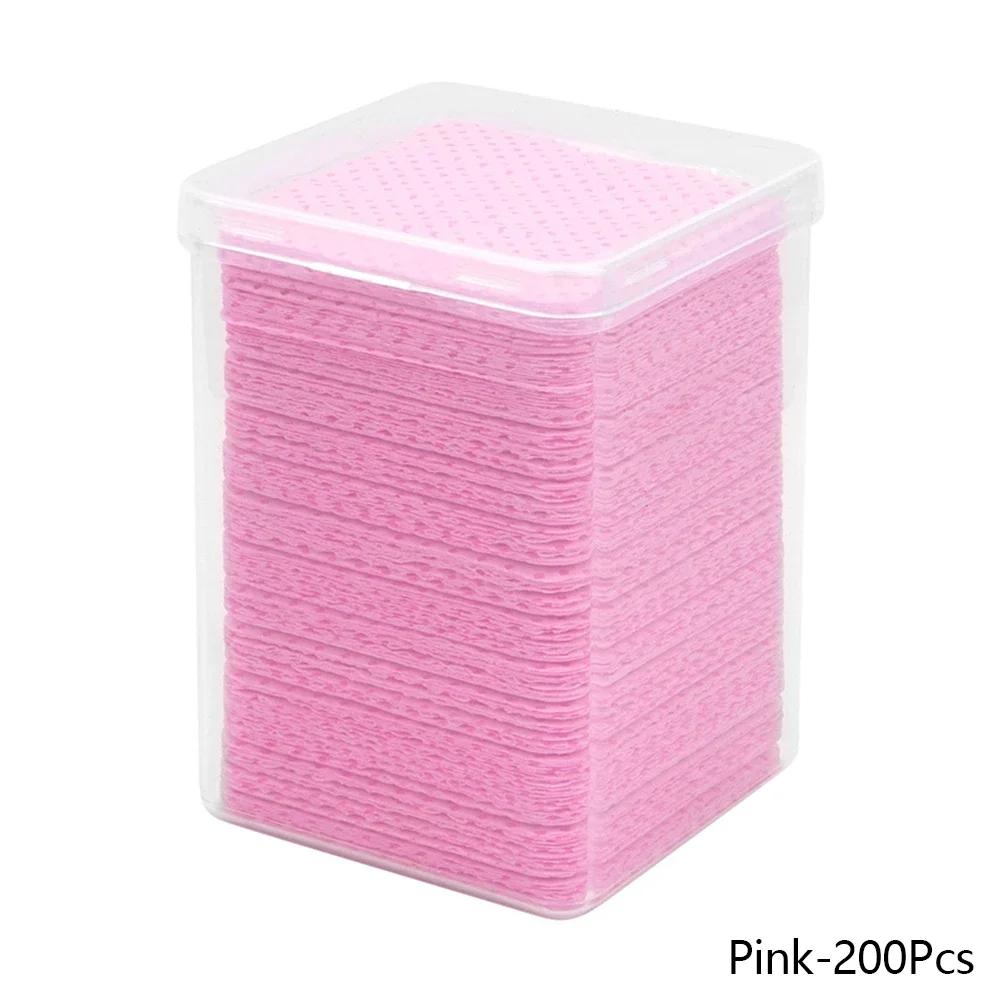 200Pcs Lint-Free Paper Cotton Wipes Eyelash Extension Glue Remover Pads Lashes Grafting Cleaning Glue Mouth Wipe Makeup Tool