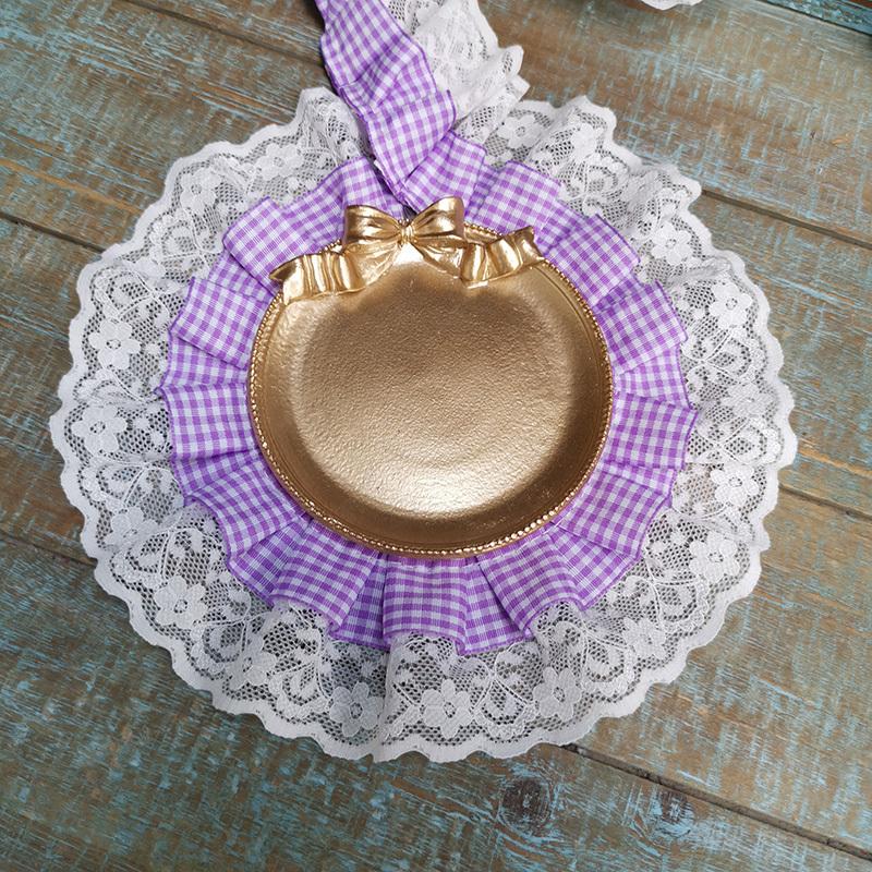 Lolita Style Double-layer Lattice Webbing Pleated Lace DIY Children's Clothing Doll Hat Dress Collar Skirt Hem Sewing Decoration