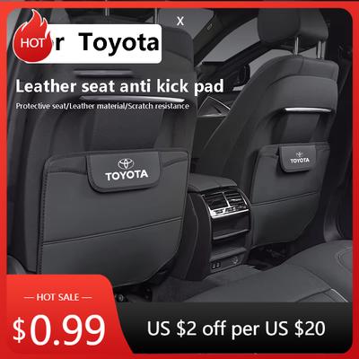 For Toyota 2026 Hot Hub Caps Car Seat Back Anti Kick Cover Leather Protector Pad For Toyota Corolla Camry Asian Dragon Supra Hi